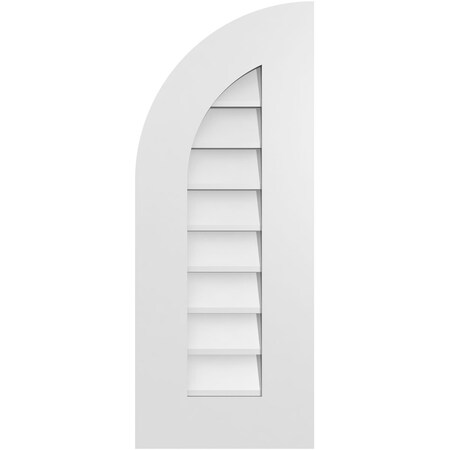Ekena Millwork Quarter Round Top Left Surface Mount PVC Gable Vent w/ 3-1/2"W x 1"P Standard Frame, 12"W x 30"H GVPQL12X3001SN